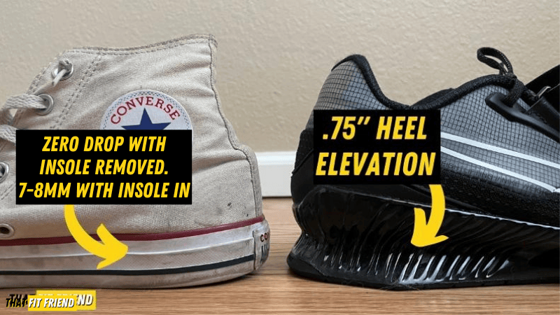 Converse good for lifting heel to toe drop