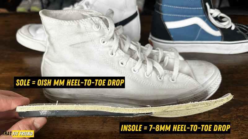 Converse heel to toe drop