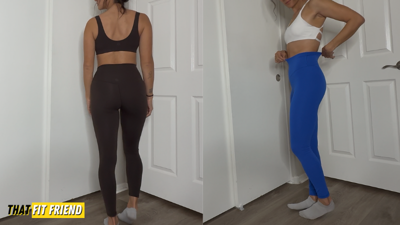 Testing the Aerie Offline XTRA High Waisted Leggings for construction details (1)